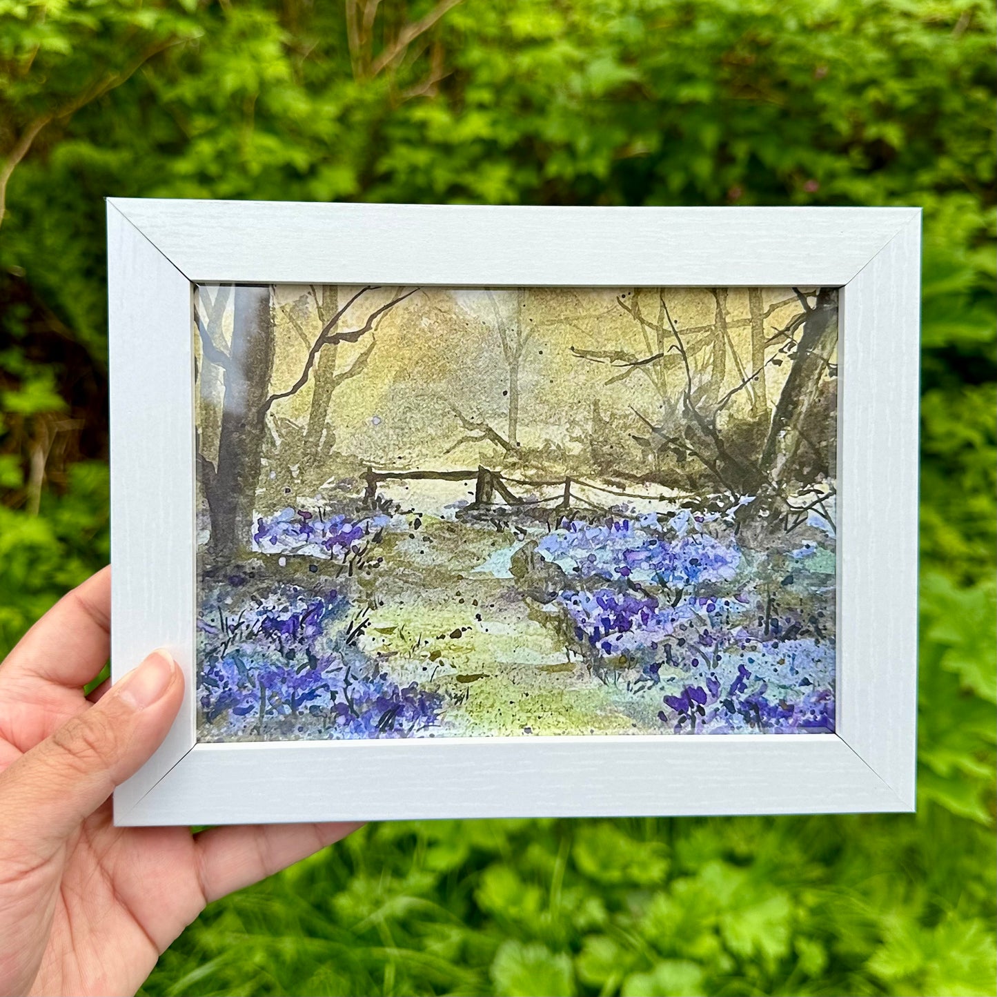 Campanas azules - Impresión de bellas artes en acuarela