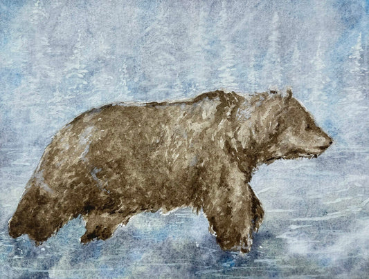 Grizzly Bear in Wonder - Watercolor Fine Art Print