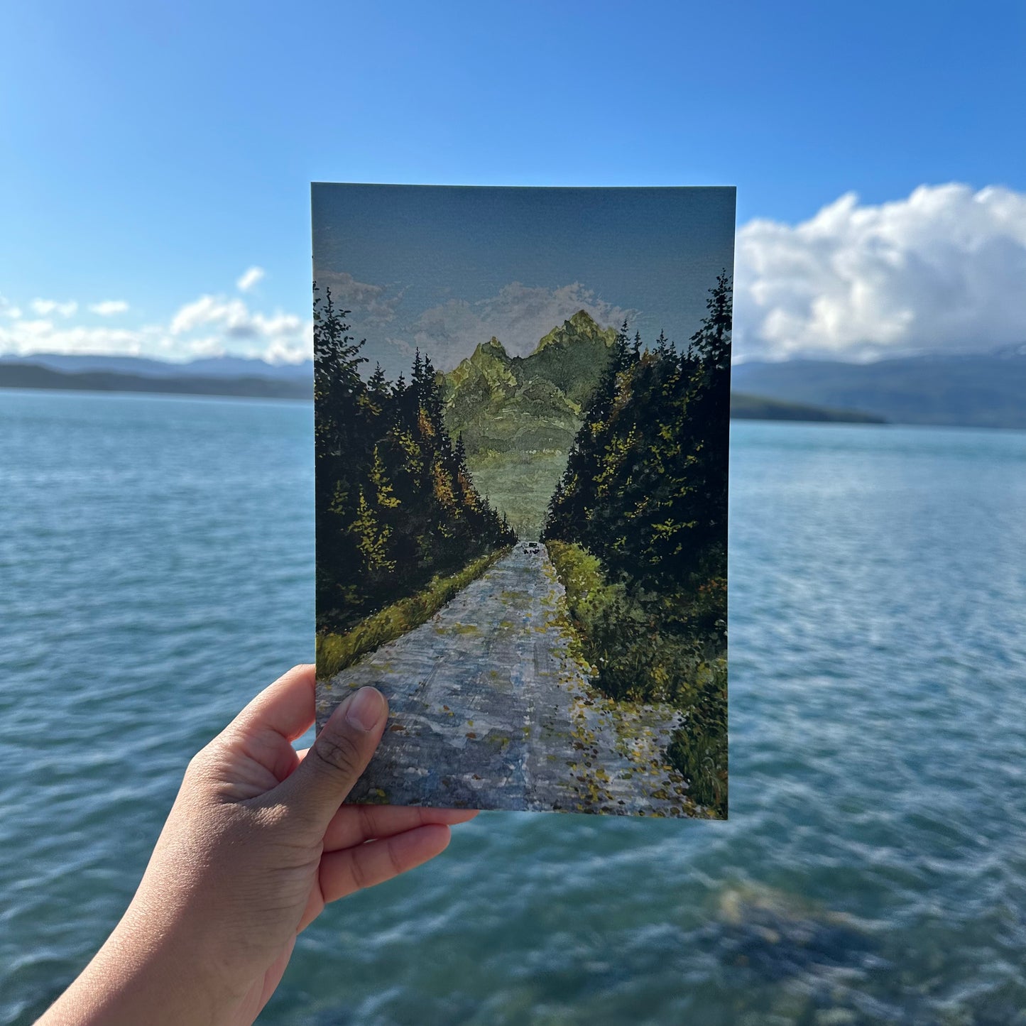 Sheridan Glacier Road - Impresión de bellas artes en acuarela