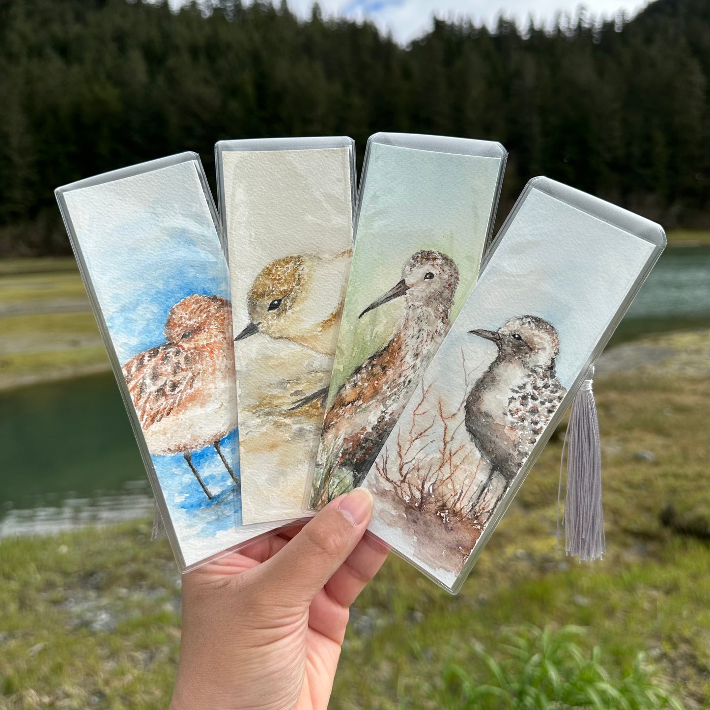 Hand-Painted Bird Bookmarks